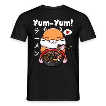 Yum Yum Japan Anime Ramen Nudel Hamster - Männer T-Shirt - Schwarz - Vorne - AI Model Male 178 light (178cm)