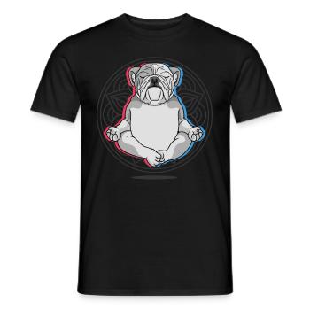 Yoga Bulldog Chiens Yoga - T-shirt homme - noir - Devant - AI Model Male 178 light (178cm)
