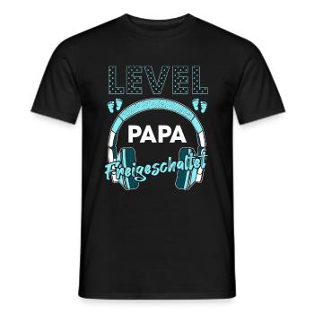 Level Papa freigeschaltet Gamer Vater - Männer T-Shirt - Schwarz - Vorne - AI Model Male 178 light (178cm)