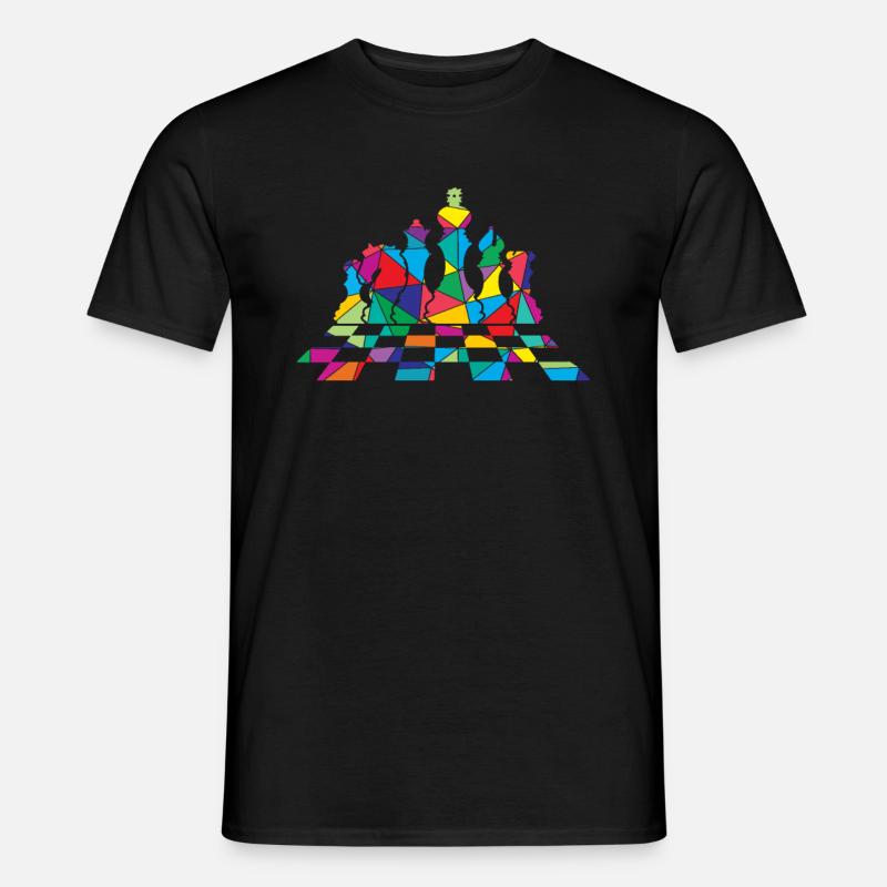Schach Polygon Schachfigur - Männer T-Shirt - Schwarz