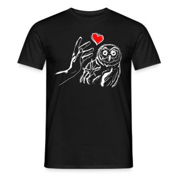 Hibou Oiseau Amour Hiboux High Five - T-shirt homme - noir - Devant - AI Model Male 178 light (178cm)