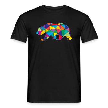 Low Poly Bär Geometrie Polygon Bär - Männer T-Shirt - Schwarz - Vorne - AI Model Male 178 light (178cm)