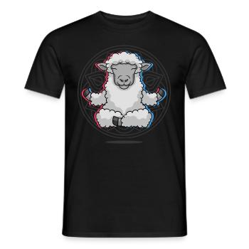 Namaste Sheep Mandala Lotus Meditation Sheep - Men's T-Shirt - black - Front - AI Model Male 178 light (178cm)