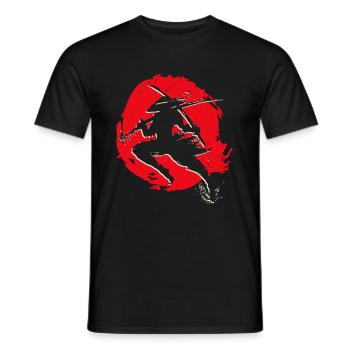 Japan Ninja Kitsune Style Japanese Samurai Sword - Men's T-Shirt - black - Front - AI Model Male 178 light (178cm)