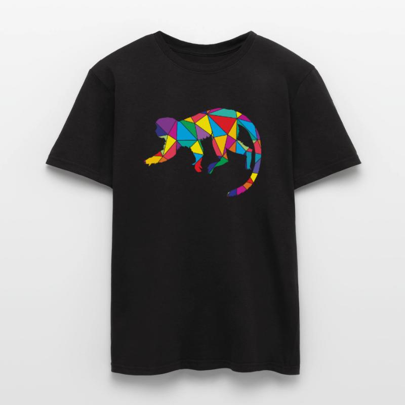 Low Poly Monkey Geometry Polygon Monkey Men’s T-shirt