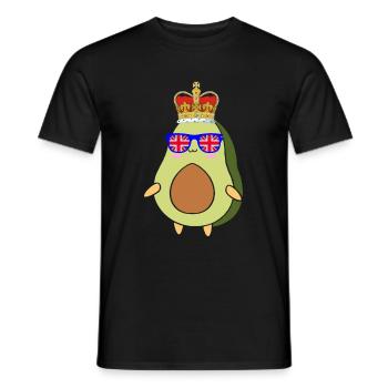 Avocado Queen Elizabeth II British Crown - Men's T-Shirt - black - Front - AI Model Male 178 light (178cm)