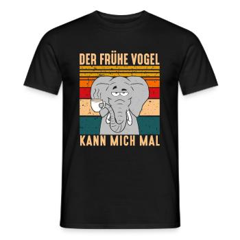 Der Frühe Vogel kann mich mal Elefant Kaffee - Männer T-Shirt - Schwarz - Vorne - AI Model Male 178 light (178cm)