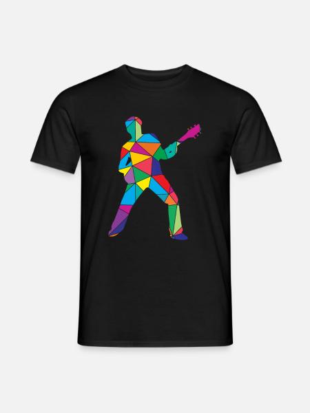 Guitar Polygon Guitarists - Men's T-Shirt - black