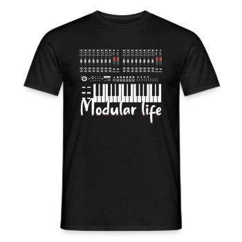 Modular Life DJ Pult Audio Musik Synthesizer - Männer T-Shirt - Schwarz - Vorne - AI Model Male 178 light (178cm)