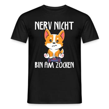 Nerv nicht bin am zocken Gamer Hund - Männer T-Shirt - Schwarz - Vorne - AI Model Male 178 light (178cm)