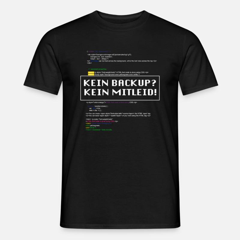 Kein Backup Kein Mitleid IT-Berater Admin - Männer T-Shirt - Schwarz