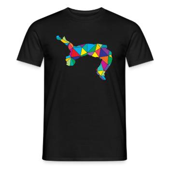 Freerunner Polygon Backflip - Men's T-Shirt - black - Front - AI Model Male 178 light (178cm)