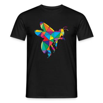 Low Poly Bee Geometry Polygon Bee - Men's T-Shirt - black - Front - AI Model Male 178 light (178cm)