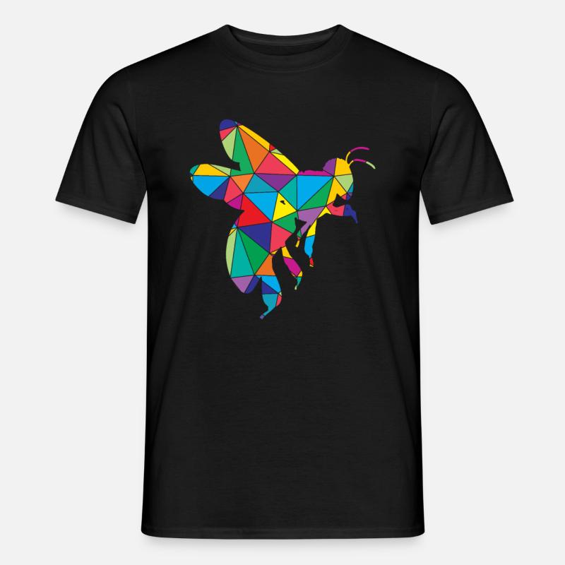 Low Poly Biene Geometrie Polygon Biene - Männer T-Shirt - Schwarz