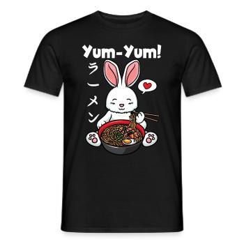 Japan Anime Hase Ramen Nudeln Manga Kawaii - Männer T-Shirt - Schwarz - Vorne - AI Model Male 178 light (178cm)