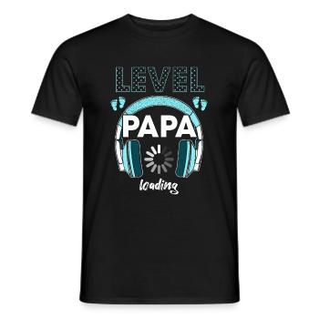 Level PAPA Loading Pregnancy Future Papa - Männer T-Shirt - Schwarz - Vorne - AI Model Male 178 light (178cm)