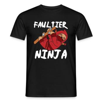 Faultier Ninja - Männer T-Shirt - Schwarz - Vorne - AI Model Male 178 light (178cm)