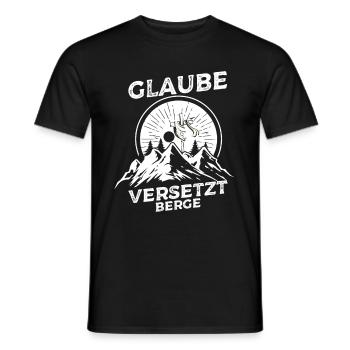 Glaube Versetzt Berge Religion Jesus Kreuz Gott - Männer T-Shirt - Schwarz - Vorne - AI Model Male 178 light (178cm)