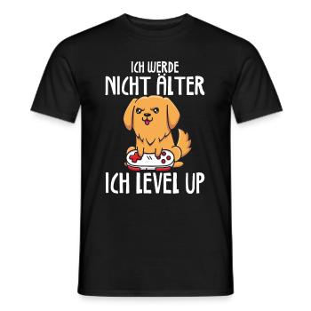 Ich werde nicht älter ich Level Up Gamer Hund - Männer T-Shirt - Schwarz - Vorne - AI Model Male 178 light (178cm)