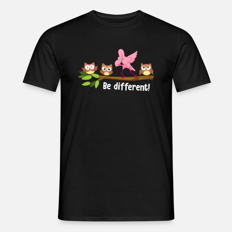 Be Different Dabbing Flamingo - Men's T-Shirt - black