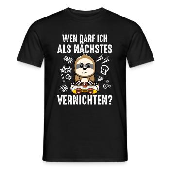 Wen Darf Ich Als Nächstes Vernichten Gaming - Männer T-Shirt - Schwarz - Vorne - AI Model Male 178 light (178cm)