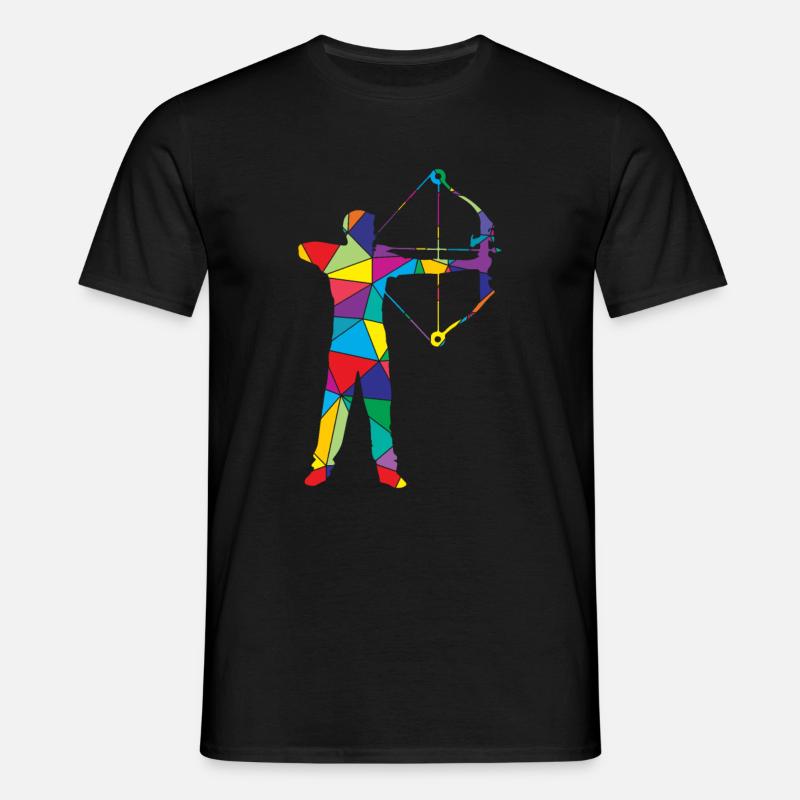 Low Poly Bowhunter Poly Bowhunting - T-shirt Homme - noir