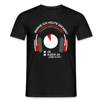 Werde Ich Heute Zocken Diagramm - Männer T-Shirt - Schwarz - Vorne - AI Model Male 178 light (178cm)