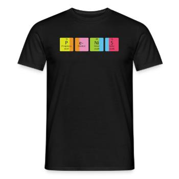 Tableau périodique des éléments de la chimie du pénis - T-shirt homme - noir - Devant - AI Model Male 178 light (178cm)