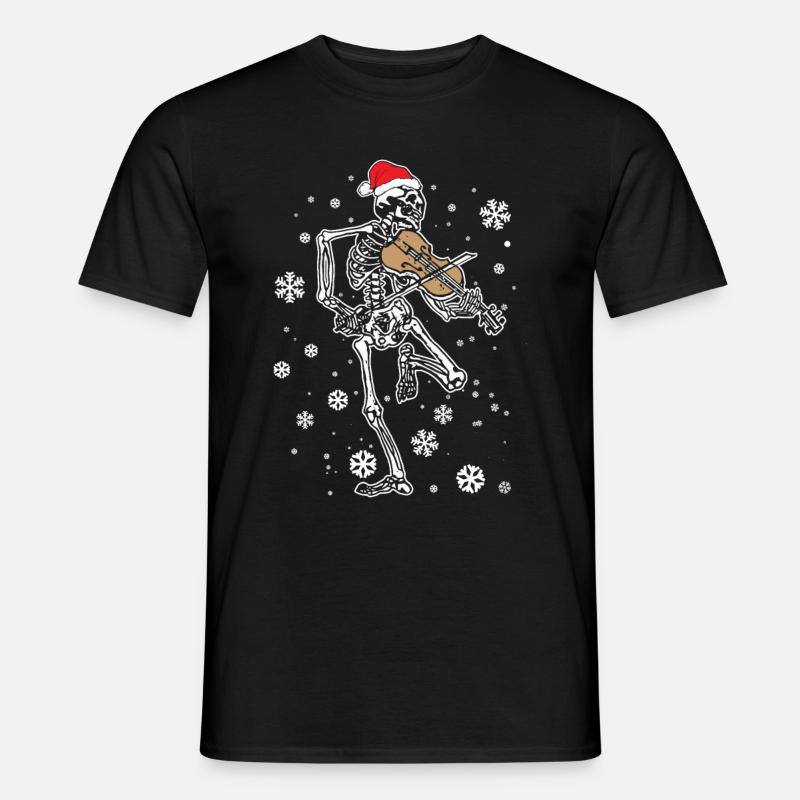 Skeleton Violin - Männer T-Shirt - Schwarz