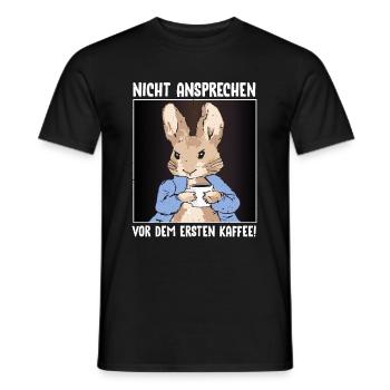 Hase Nicht Ansprechen Vor Dem Ersten Kaffee - Männer T-Shirt - Schwarz - Vorne - AI Model Male 178 light (178cm)