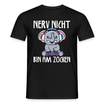 Nerv nicht bin am zocken Gamer Elefant - Männer T-Shirt - Schwarz - Vorne - AI Model Male 178 light (178cm)
