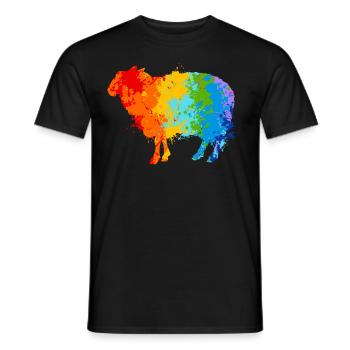 Schaf Splash Art Schäfer - Männer T-Shirt - Schwarz - Vorne - AI Model Male 178 light (178cm)