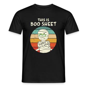C’est Boo Sheet Mummy Costume d’Halloween - T-shirt homme - noir - Devant - AI Model Male 178 light (178cm)