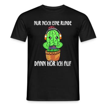 Nur Noch Eine Runde Zocken Gamer Kaktus - Männer T-Shirt - Schwarz - Vorne - AI Model Male 178 light (178cm)
