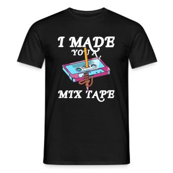 I Made You A Mixtape 80s 90s Tape Pencil - Männer T-Shirt - Schwarz - Vorne - AI Model Male 178 light (178cm)