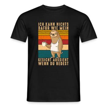 Kann nichts dafür wie mein Gesicht aussieht - Männer T-Shirt - Schwarz - Vorne - AI Model Male 178 light (178cm)