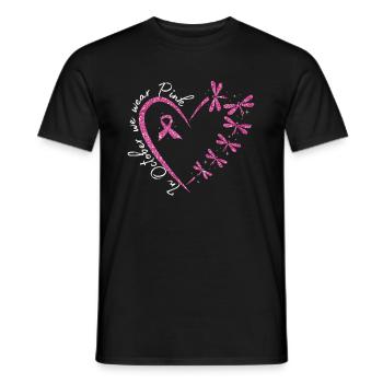 En octobre, nous portons un cancer du sein rose - T-shirt homme - noir - Devant - AI Model Male 178 light (178cm)