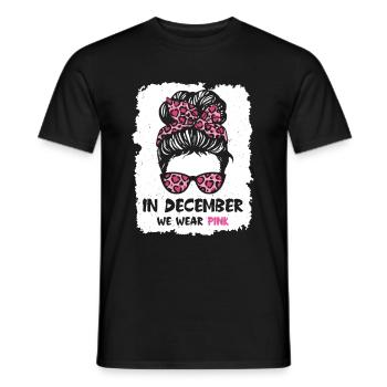 In December We Wear Pink - Men's T-Shirt - black - Front - AI Model Male 178 light (178cm)