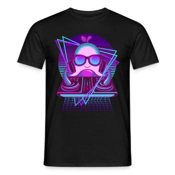 Vaporwave Avocado DJ Pult Avocado - Männer T-Shirt - Schwarz - Vorne - AI Model Male 178 light (178cm)
