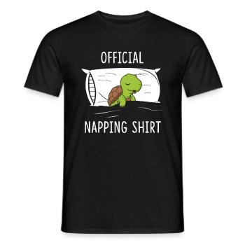 Official Napping Shirt Turtle Pajama - Männer T-Shirt - Schwarz - Vorne - AI Model Male 178 light (178cm)