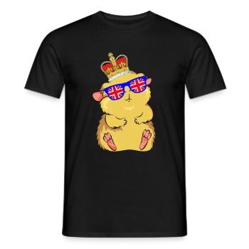 Hamster Queen Elizabeth II Britische Krone - Männer T-Shirt - Schwarz - Vorne - AI Model Male 178 light (178cm)