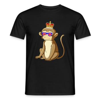 Affe Queen Elizabeth II Britische Krone - Männer T-Shirt - Schwarz - Vorne - AI Model Male 178 light (178cm)