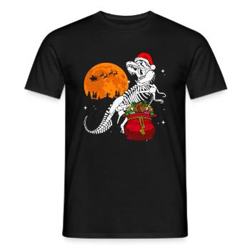 Dinosaure T-Rex Lune Noël - T-shirt homme - noir - Devant - AI Model Male 178 light (178cm)