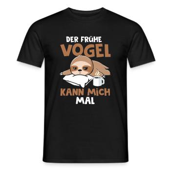 Faultier Der Frühe Vogel kann mich mal - Männer T-Shirt - Schwarz - Vorne - AI Model Male 178 light (178cm)