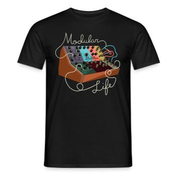 Modular Life Synthesizer Producteur de musique analogique - T-shirt homme - noir - Devant - AI Model Male 178 light (178cm)