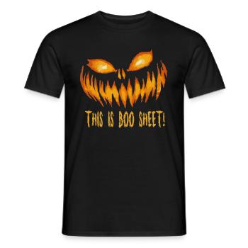 Ceci est Boo Sheet - T-shirt homme - noir - Devant - AI Model Male 178 light (178cm)