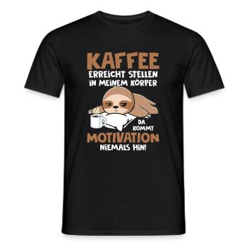 Kaffee erreicht Stellen Motivation Spruch Faultier - Männer T-Shirt - Schwarz - Vorne - AI Model Male 178 light (178cm)
