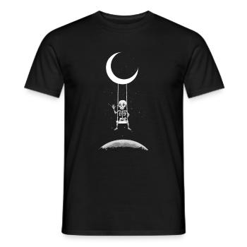 Skelett auf Mond Schaukel Halloween Kostüm - Männer T-Shirt - Schwarz - Vorne - AI Model Male 178 light (178cm)
