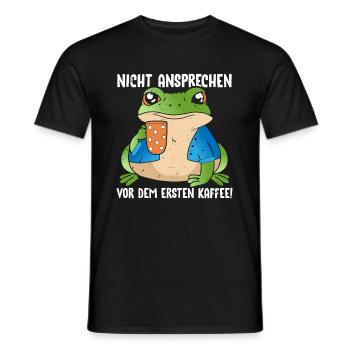 Pinguin Nicht Ansprechen Vor Dem Ersten Kaffee - Männer T-Shirt - Schwarz - Vorne - AI Model Male 178 light (178cm)