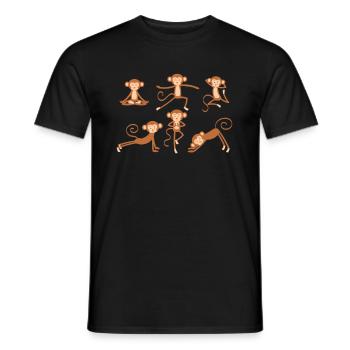 Yoga Monkey Meditation Monkey Doing Yoga Exercises - Men's T-Shirt - black - Front - AI Model Male 178 light (178cm)